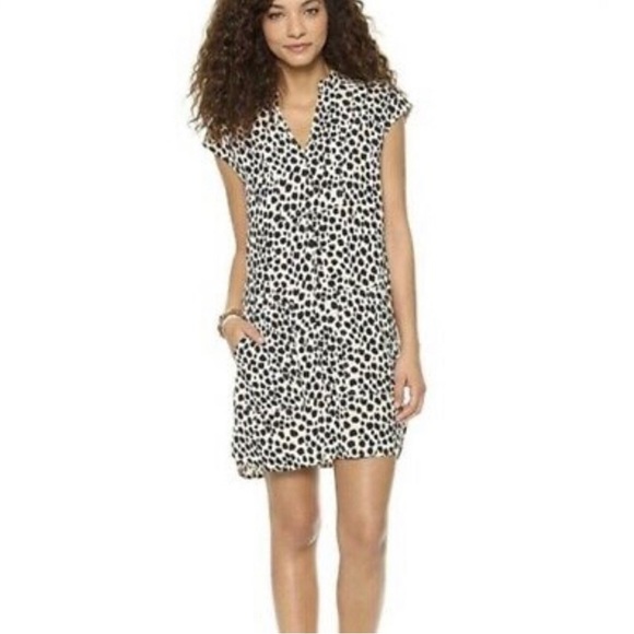 Madewell Morningside Shift Dress Leopard Sketch Size M Animal Print Short Sleeve - Picture 2 of 14